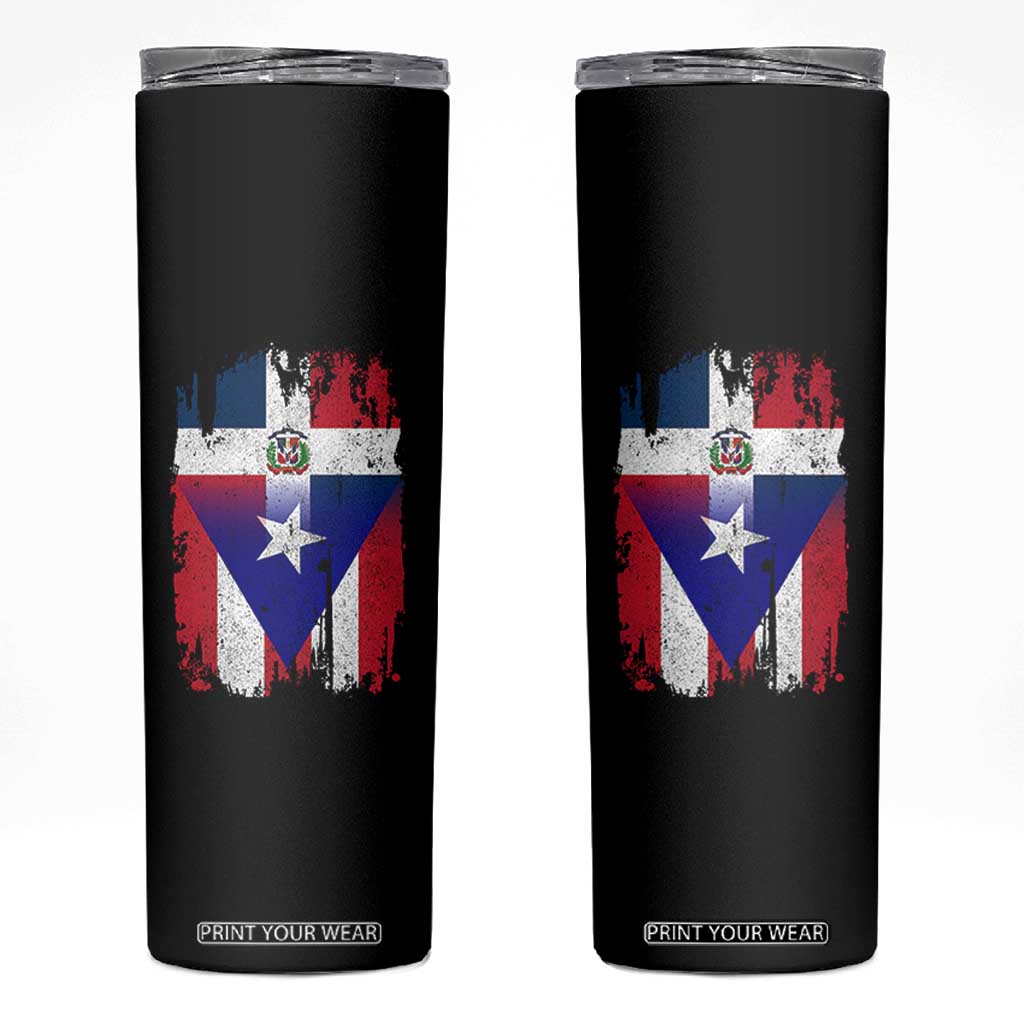 Dominican Puerto Rican Flag Skinny Tumbler Mixed Heritage Pride TS10 Black Print Your Wear