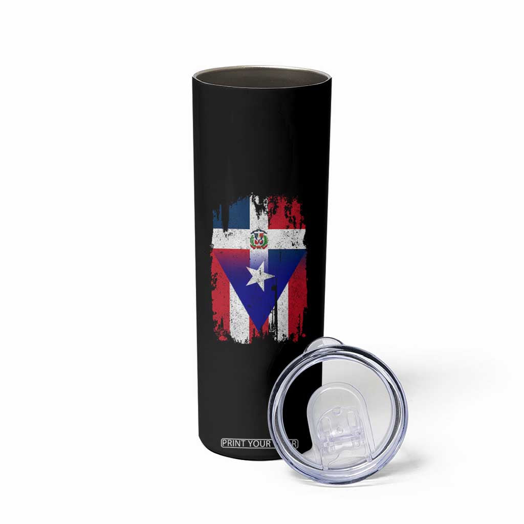 Dominican Puerto Rican Flag Skinny Tumbler Mixed Heritage Pride TS10 Print Your Wear