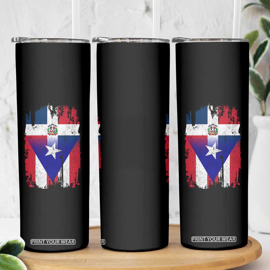 Dominican Puerto Rican Flag Skinny Tumbler Mixed Heritage Pride TS10 Print Your Wear
