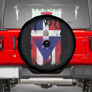 Dominican Puerto Rican Flag Spare Tire Cover Mixed Heritage Pride TS10 Black Print Your Wear