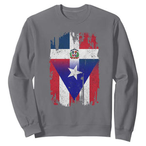 Dominican Puerto Rican Flag Sweatshirt Mixed Heritage Pride TS10 Charcoal Print Your Wear