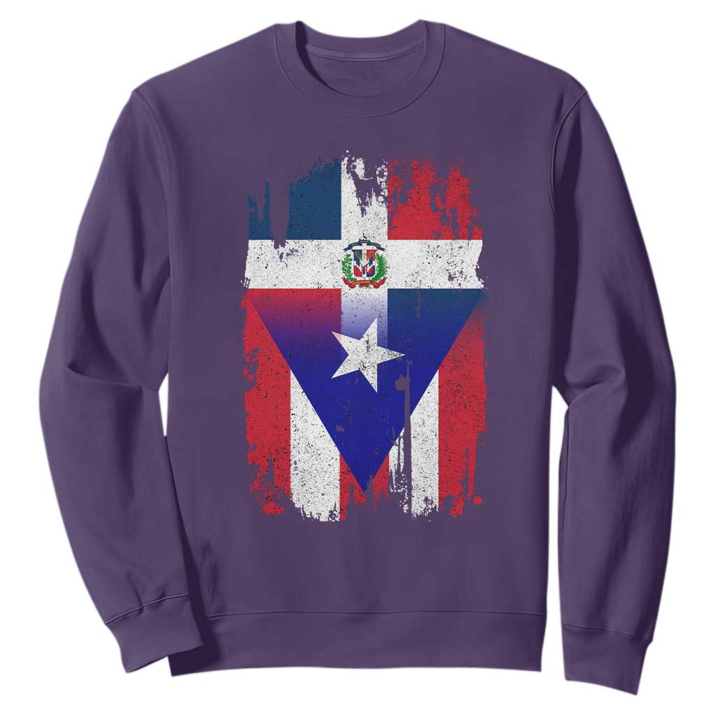 Dominican Puerto Rican Flag Sweatshirt Mixed Heritage Pride TS10 Purple Print Your Wear