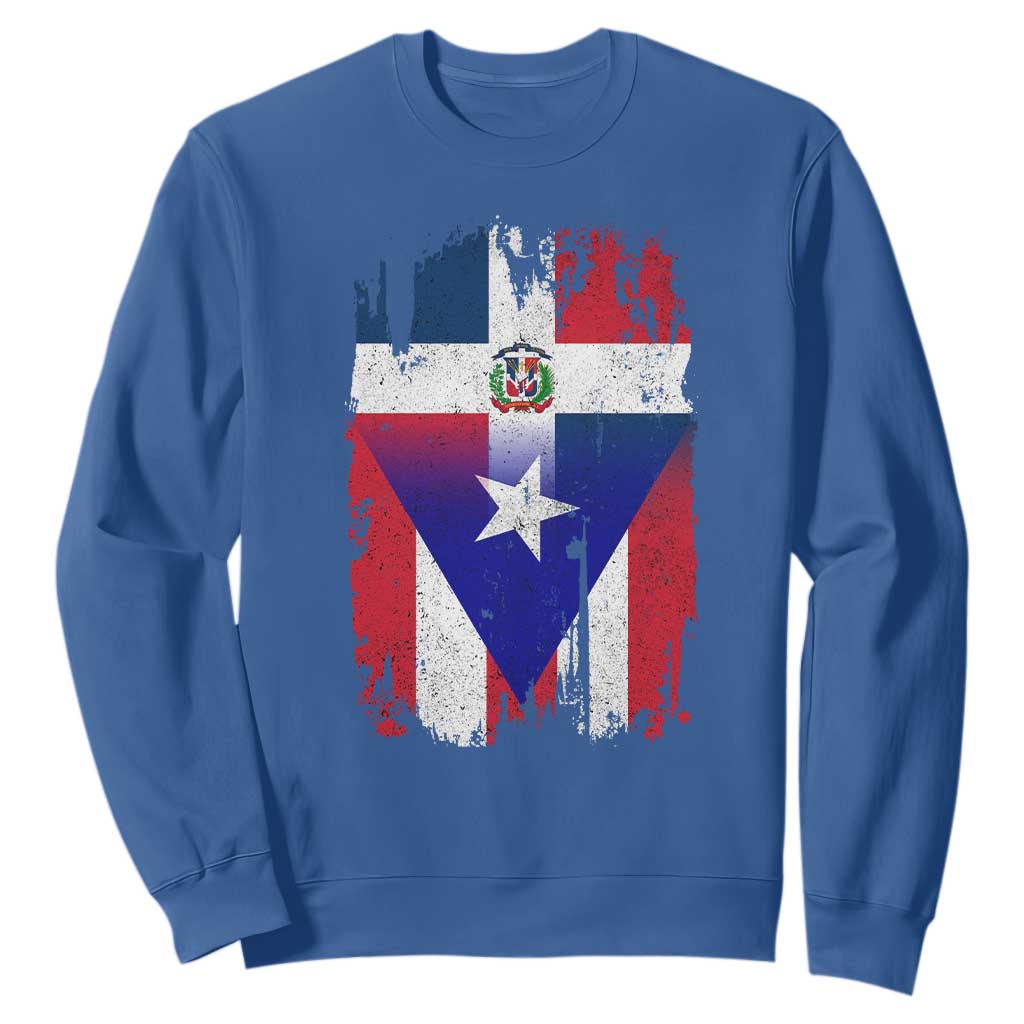 Dominican Puerto Rican Flag Sweatshirt Mixed Heritage Pride TS10 Royal Blue Print Your Wear