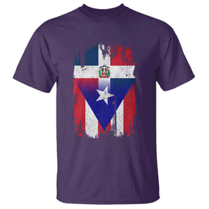 Dominican Puerto Rican Flag T Shirt Mixed Heritage Pride TS10 Purple Print Your Wear
