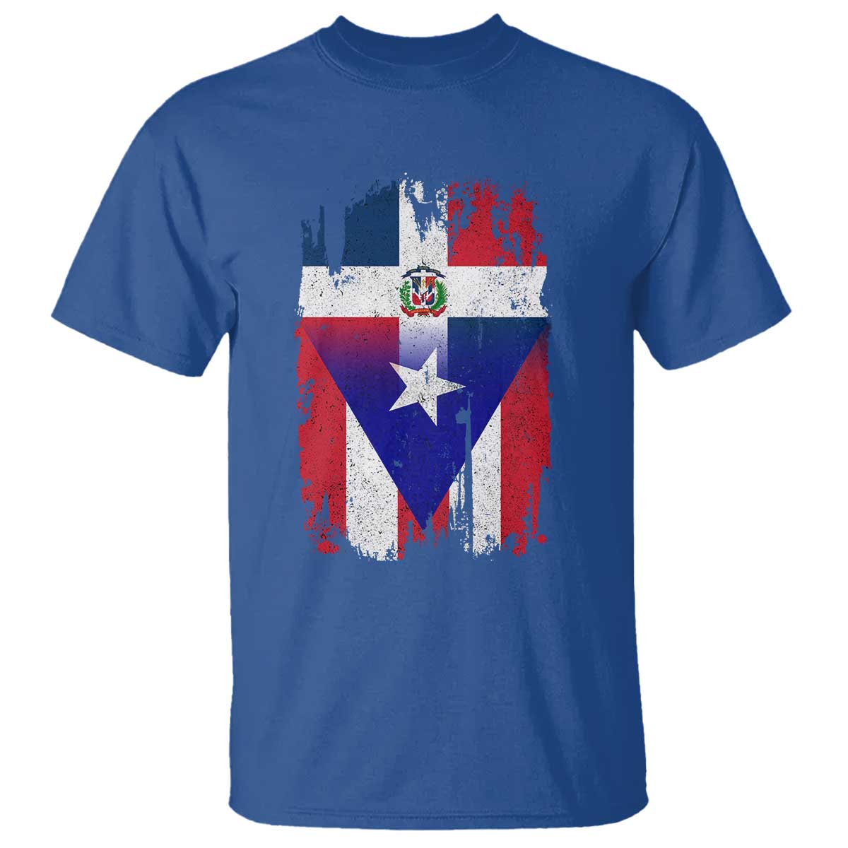 Dominican Puerto Rican Flag T Shirt Mixed Heritage Pride TS10 Royal Blue Print Your Wear