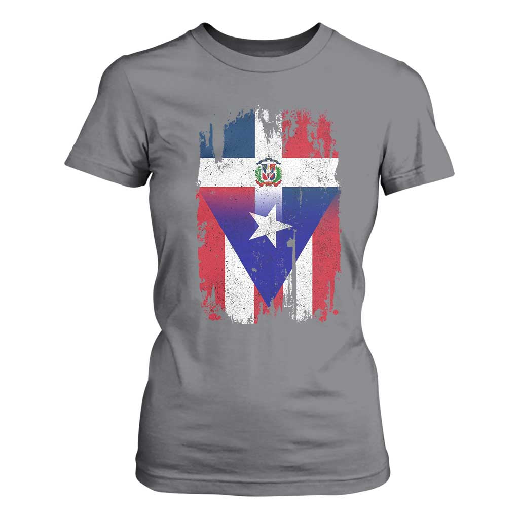 Dominican Puerto Rican Flag T Shirt For Women Mixed Heritage Pride TS10 Charcoal Print Your Wear