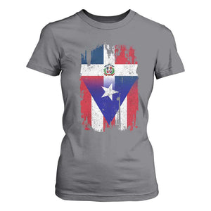 Dominican Puerto Rican Flag T Shirt For Women Mixed Heritage Pride TS10 Charcoal Print Your Wear