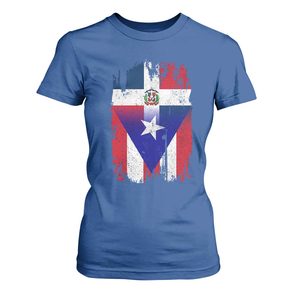 Dominican Puerto Rican Flag T Shirt For Women Mixed Heritage Pride TS10 Royal Blue Print Your Wear