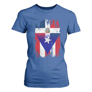 Dominican Puerto Rican Flag T Shirt For Women Mixed Heritage Pride TS10 Royal Blue Print Your Wear