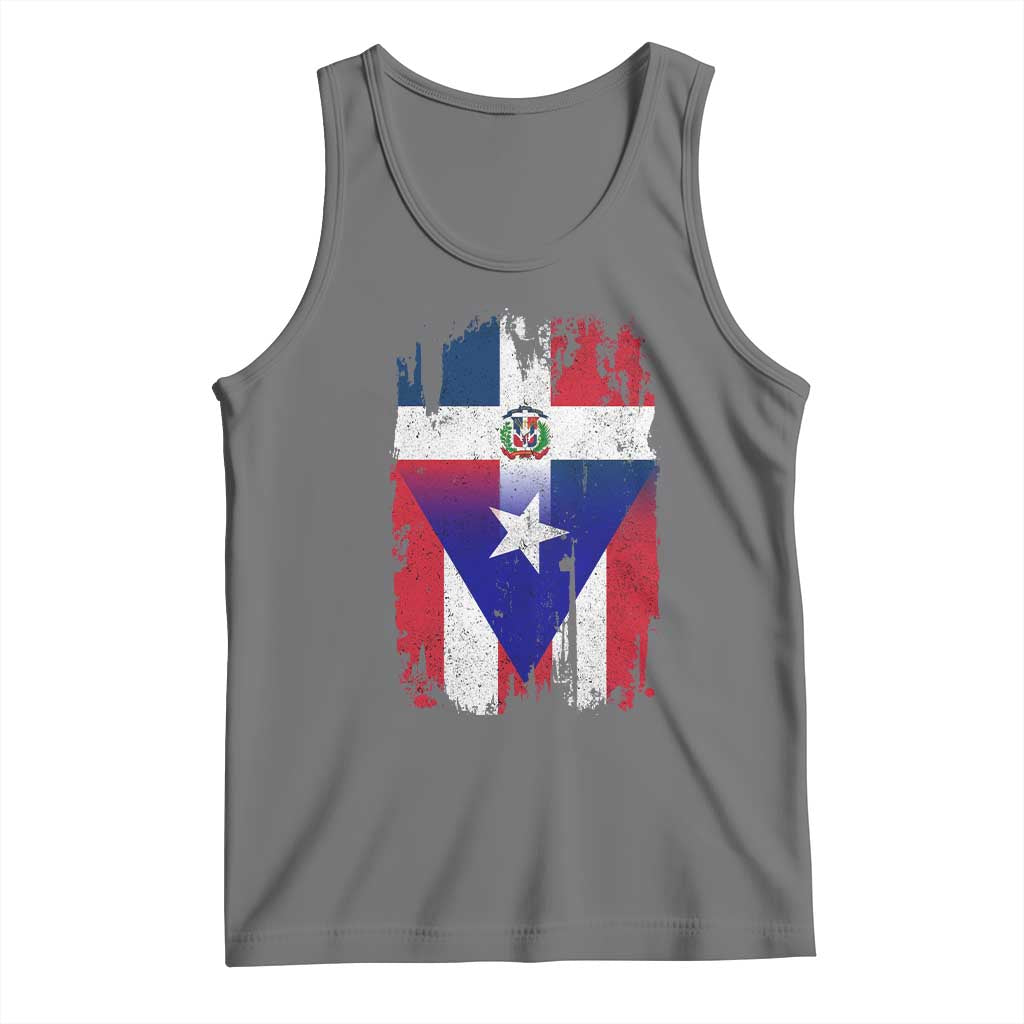 Dominican Puerto Rican Flag Tank Top Mixed Heritage Pride TS10 Black Heather Print Your Wear