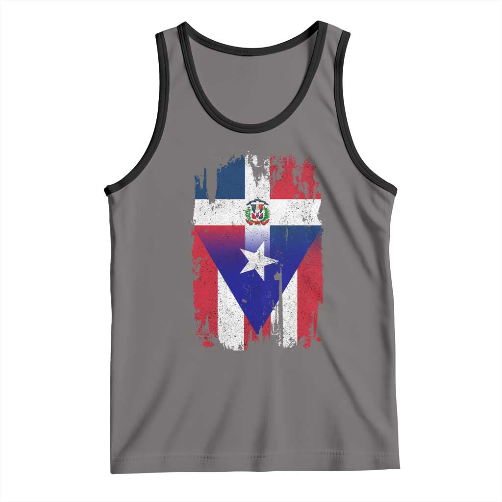 Dominican Puerto Rican Flag Tank Top Mixed Heritage Pride TS10 Deep Heather Black Print Your Wear