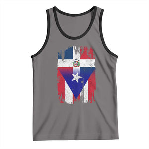 Dominican Puerto Rican Flag Tank Top Mixed Heritage Pride TS10 Deep Heather Black Print Your Wear