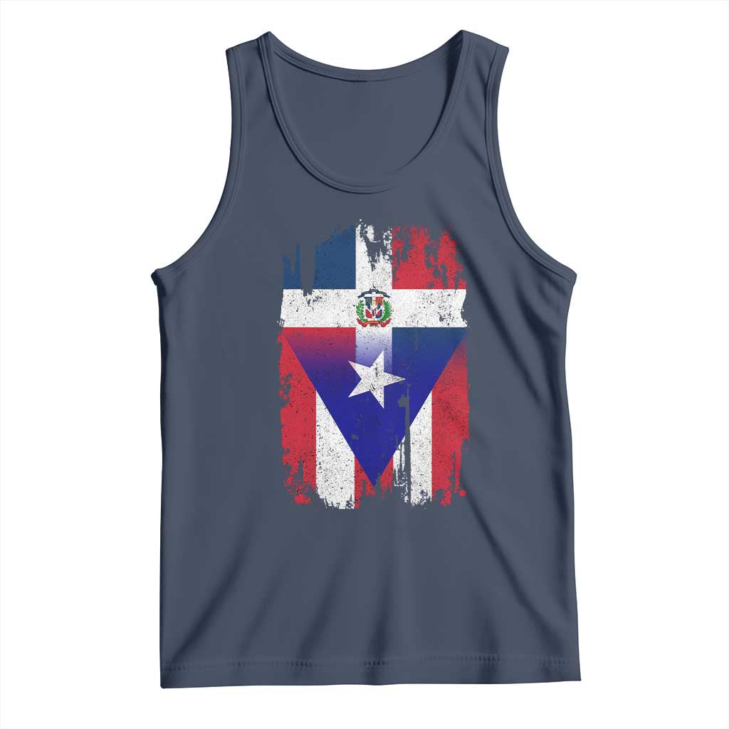 Dominican Puerto Rican Flag Tank Top Mixed Heritage Pride TS10 Navy Print Your Wear