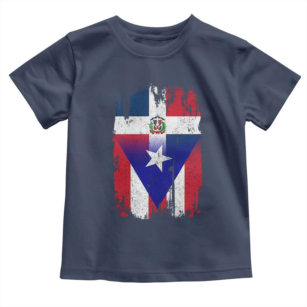 Dominican Puerto Rican Flag Toddler T Shirt Mixed Heritage Pride TS10 Navy Print Your Wear