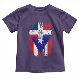 Dominican Puerto Rican Flag Toddler T Shirt Mixed Heritage Pride TS10 Purple Print Your Wear