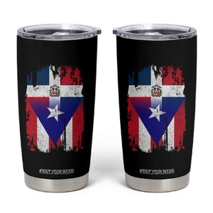 Dominican Puerto Rican Flag Tumbler Cup Mixed Heritage Pride TS10 Black Print Your Wear