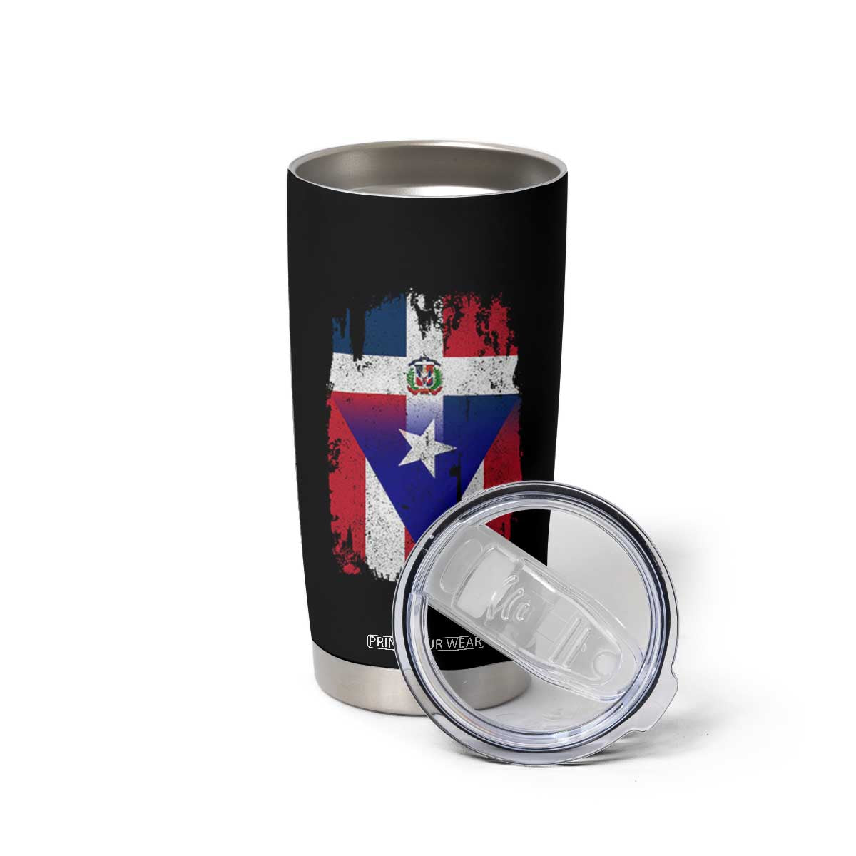 Dominican Puerto Rican Flag Tumbler Cup Mixed Heritage Pride TS10 Print Your Wear