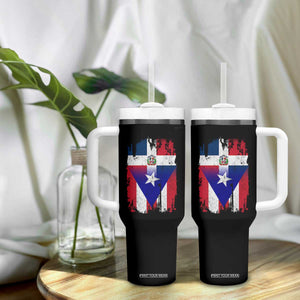 Dominican Puerto Rican Flag Tumbler With Handle Mixed Heritage Pride TS10 Print Your Wear