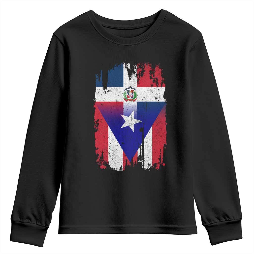 Dominican Puerto Rican Flag Youth Sweatshirt Mixed Heritage Pride TS10 Black Print Your Wear
