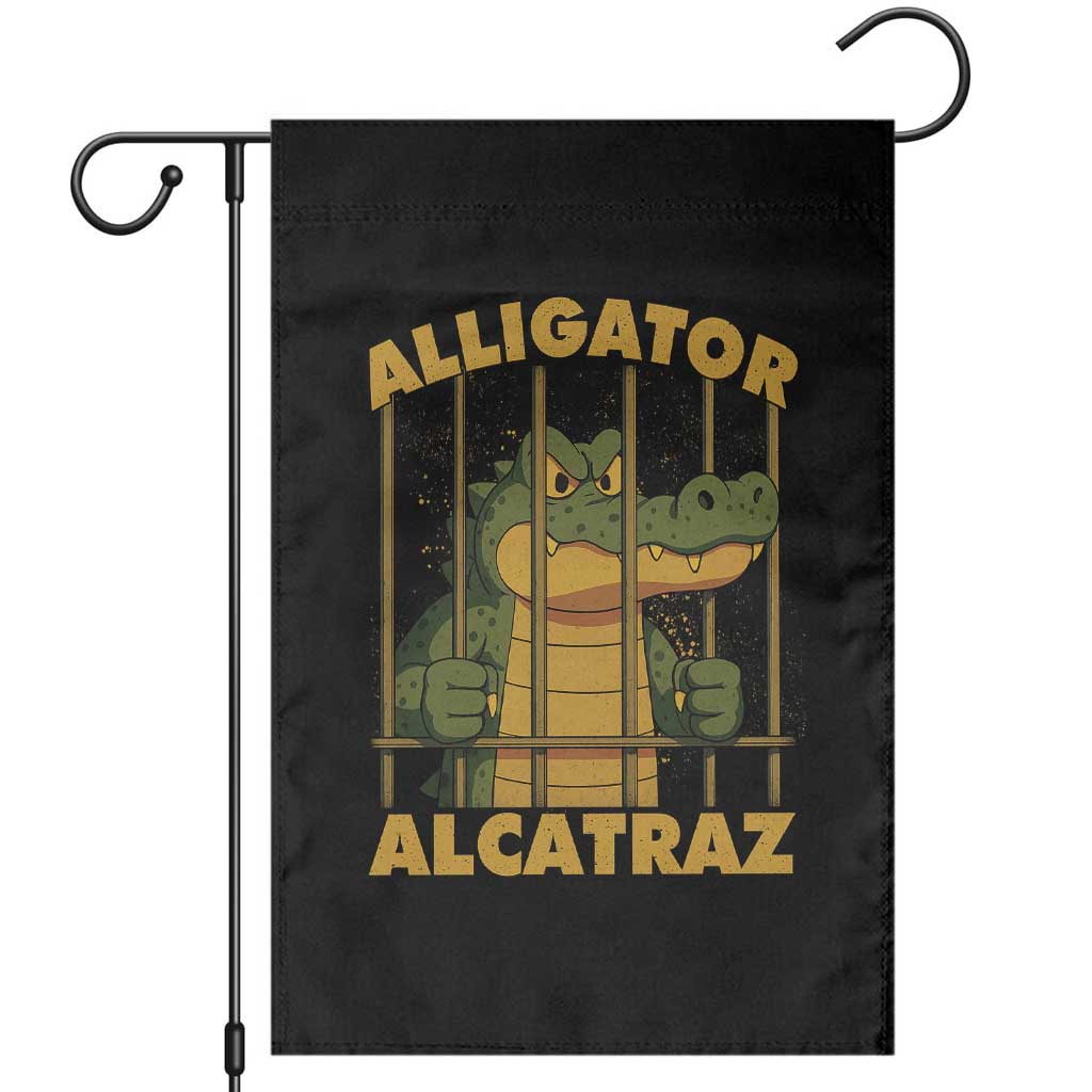 Alligator Alcatraz Florida Everglades Garden Flag Funny Political Satire Meme TS10 Black Print Your Wear