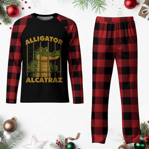 Alligator Alcatraz Florida Everglades Plaid Pajama Set Funny Political Satire Meme TS10 Buffalo Plaid Print Your Wear