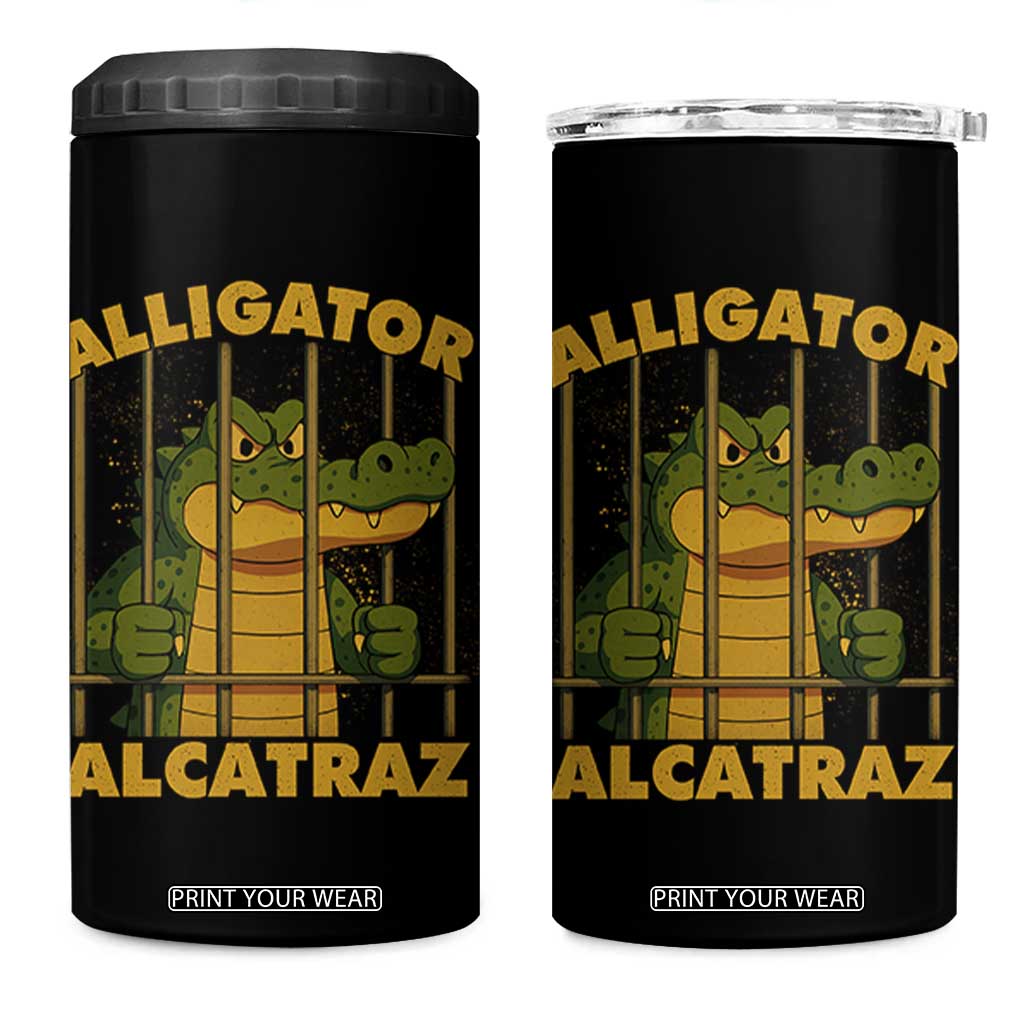 Alligator Alcatraz Florida Everglades 4 in 1 Can Cooler Tumbler Funny Political Satire Meme TS10 One Size: 16 oz Black Print Your Wear