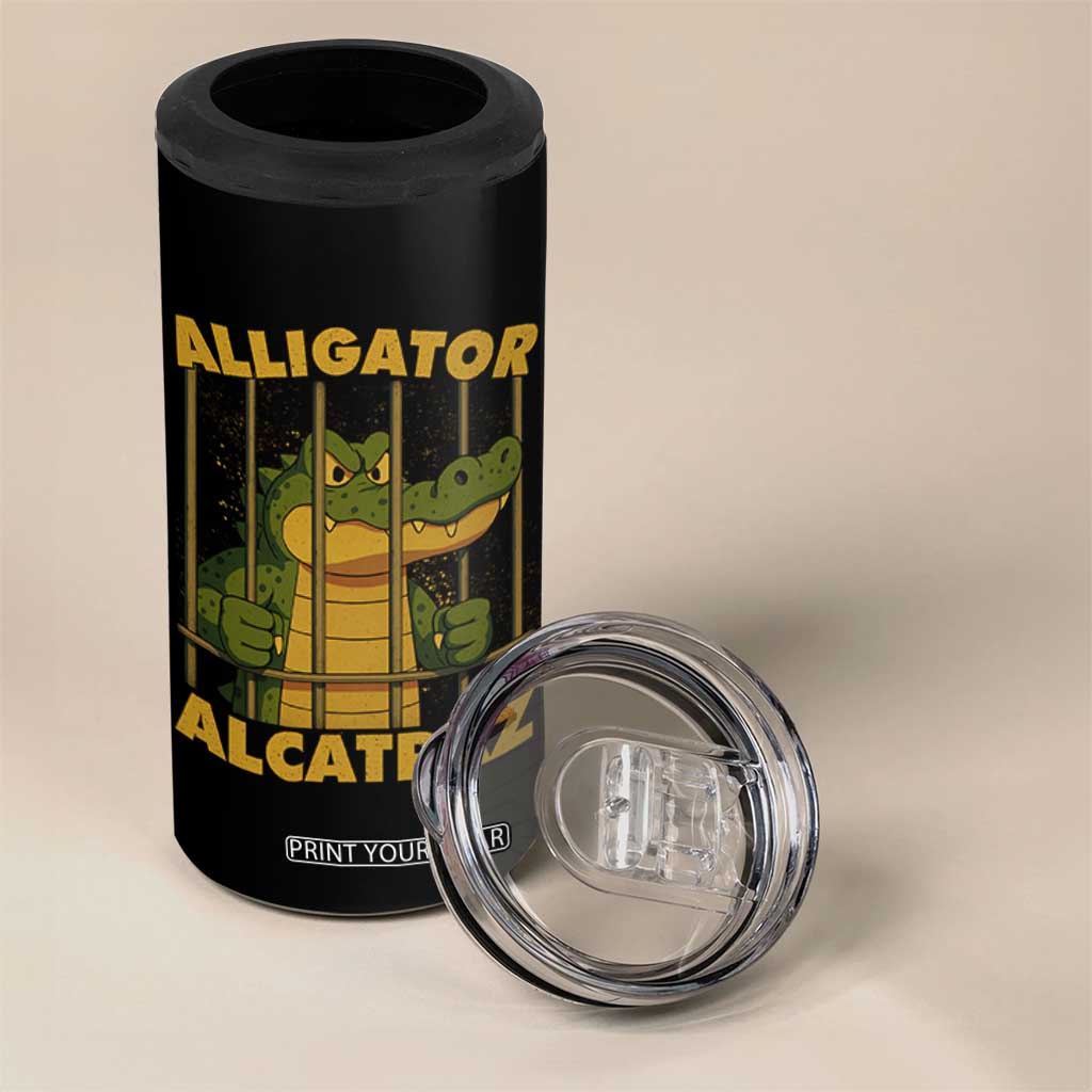 Alligator Alcatraz Florida Everglades 4 in 1 Can Cooler Tumbler Funny Political Satire Meme TS10 Print Your Wear