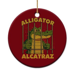 Alligator Alcatraz Florida Everglades Ceramic Ornament Funny Political Satire Meme TS10 1pc Red Print Your Wear