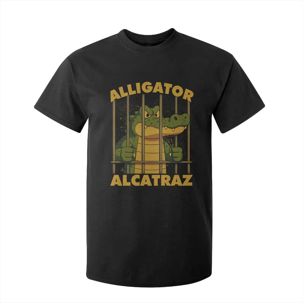Alligator Alcatraz Florida Everglades T Shirt For Kid Funny Political Satire Meme TS10 Black Print Your Wear