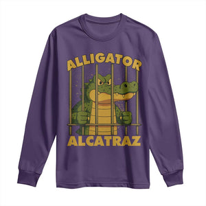 Alligator Alcatraz Florida Everglades Long Sleeve Shirt Funny Political Satire Meme TS10 Purple Print Your Wear