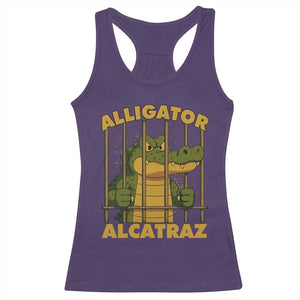 Alligator Alcatraz Florida Everglades Racerback Tank Top Funny Political Satire Meme TS10 Purple Print Your Wear