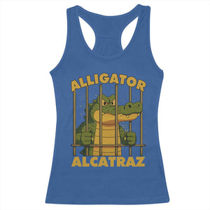 Alligator Alcatraz Florida Everglades Racerback Tank Top Funny Political Satire Meme TS10 Royal Blue Print Your Wear