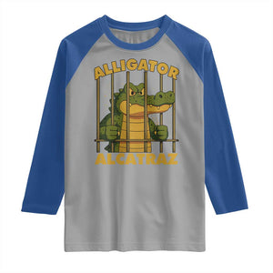 Alligator Alcatraz Florida Everglades Raglan Shirt Funny Political Satire Meme TS10 Sport Gray Royal Print Your Wear