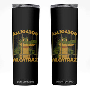 Alligator Alcatraz Florida Everglades Skinny Tumbler Funny Political Satire Meme TS10 Black Print Your Wear