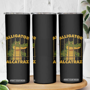 Alligator Alcatraz Florida Everglades Skinny Tumbler Funny Political Satire Meme TS10 Print Your Wear