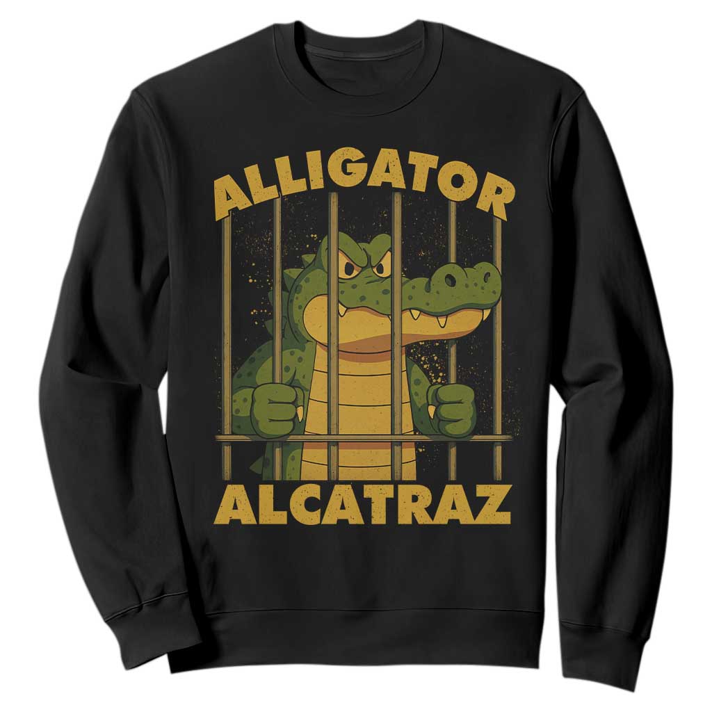 Alligator Alcatraz Florida Everglades Sweatshirt Funny Political Satire Meme TS10 Black Print Your Wear