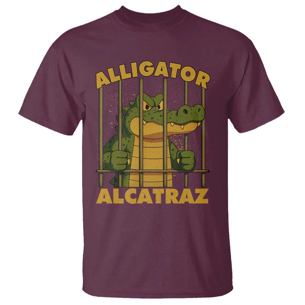 Alligator Alcatraz Florida Everglades T Shirt Funny Political Satire Meme TS10 Maroon Print Your Wear