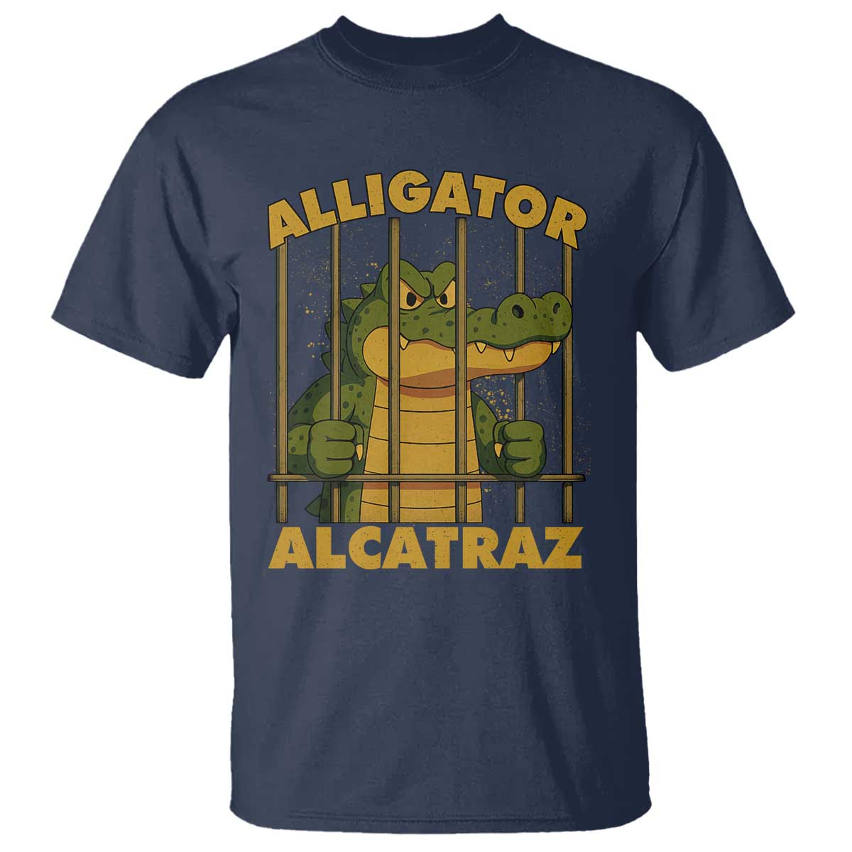 Alligator Alcatraz Florida Everglades T Shirt Funny Political Satire Meme TS10 Navy Print Your Wear