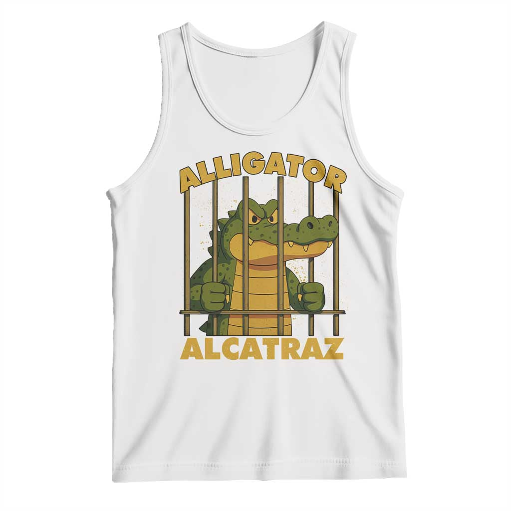 Alligator Alcatraz Florida Everglades Tank Top Funny Political Satire Meme TS10 White Print Your Wear