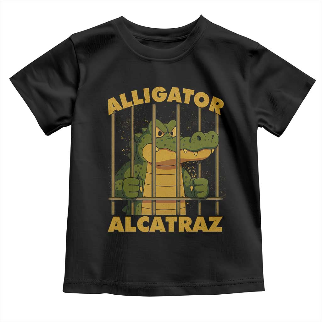 Alligator Alcatraz Florida Everglades Toddler T Shirt Funny Political Satire Meme TS10 Black Print Your Wear