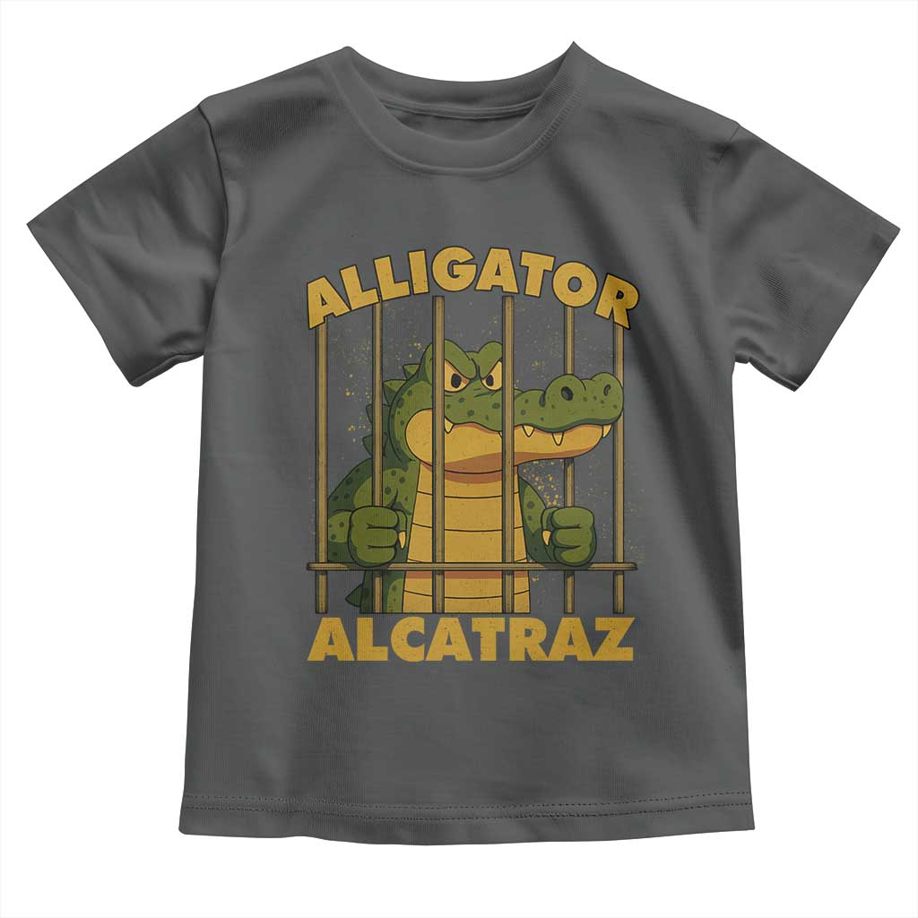 Alligator Alcatraz Florida Everglades Toddler T Shirt Funny Political Satire Meme TS10 Dark Heather Print Your Wear
