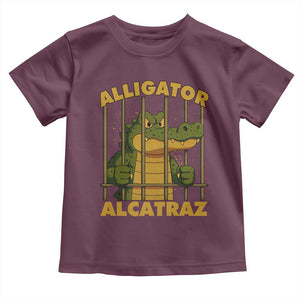 Alligator Alcatraz Florida Everglades Toddler T Shirt Funny Political Satire Meme TS10 Maroon Print Your Wear