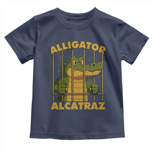 Alligator Alcatraz Florida Everglades Toddler T Shirt Funny Political Satire Meme TS10 Navy Print Your Wear