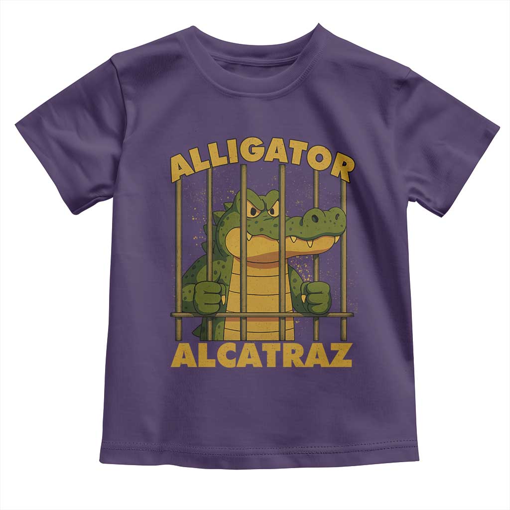 Alligator Alcatraz Florida Everglades Toddler T Shirt Funny Political Satire Meme TS10 Purple Print Your Wear