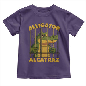 Alligator Alcatraz Florida Everglades Toddler T Shirt Funny Political Satire Meme TS10 Purple Print Your Wear