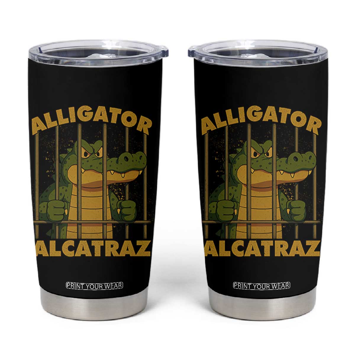 Alligator Alcatraz Florida Everglades Tumbler Cup Funny Political Satire Meme TS10 Black Print Your Wear