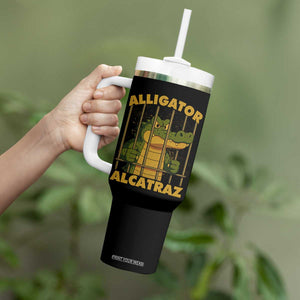 Alligator Alcatraz Florida Everglades Tumbler With Handle Funny Political Satire Meme TS10 Print Your Wear
