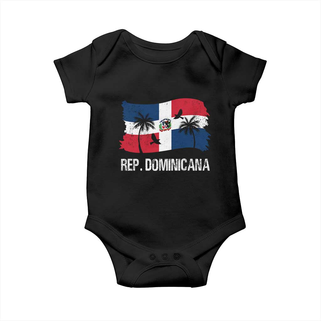 Dominican Republic Flag Baby Onesie Island Pride Caribbean Heritage TS10 Black Print Your Wear