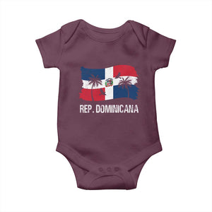 Dominican Republic Flag Baby Onesie Island Pride Caribbean Heritage TS10 Maroon Print Your Wear