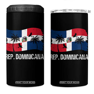 Dominican Republic Flag 4 in 1 Can Cooler Tumbler Island Pride Caribbean Heritage TS10 One Size: 16 oz Black Print Your Wear
